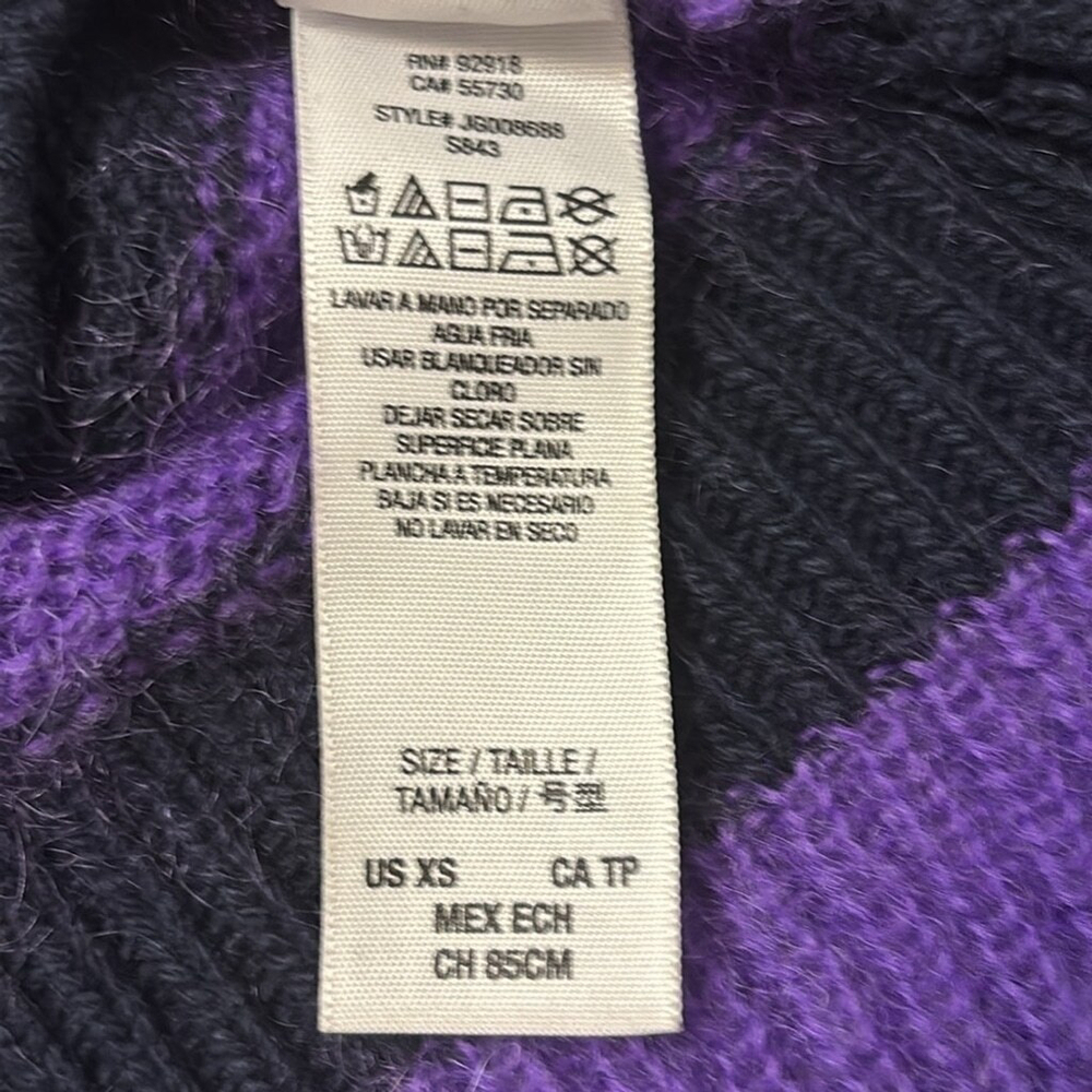 JUICY COUTURE vintage wool cashmere mohair sweater crystals black purple size XS - Picture 7 of 14